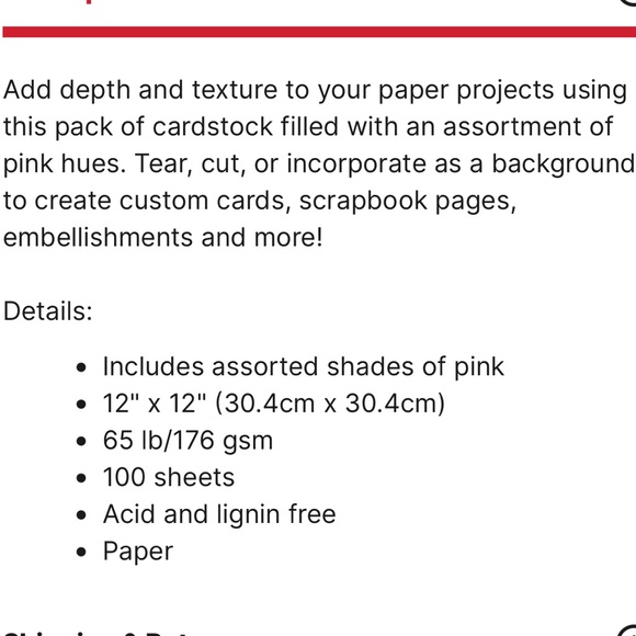 NEW! Recollections Pink Cardstock Paper | Unopened | Purchased at Michael’s - Picture 6 of 6